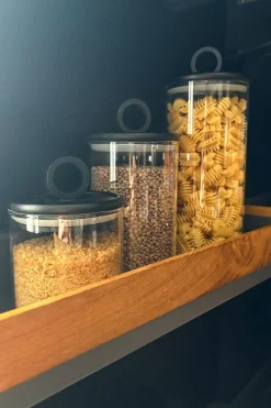 Cristina Oria Almacenaje^Tarros De Cristal Con Tapa De Madera Oscura