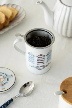 Cristina Oria Tazas Y Teteras^Taza Con Filtro Para Infusiones De Porcelana Con Diseño Náutico