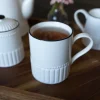 Cristina Oria Tazas Y Teteras^Taza De Porcelana Blanca Con Filo Negro