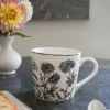 Cristina Oria Tazas Y Teteras^Taza Negra Y Blanca Con Diseño De Flores