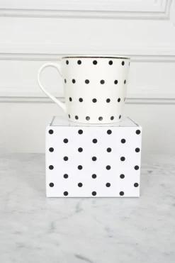 Cristina Oria Tazas Y Teteras^Taza Negra Y Blanca Con Diseño De Puntos