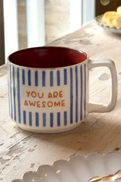 Cristina Oria Tazas Y Teteras^Taza Rayas Azules "You Are Awesome"