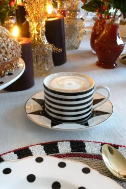 Cristina Oria Tazas Y Teteras^Taza Y Plato Circus Blanca Y Negra