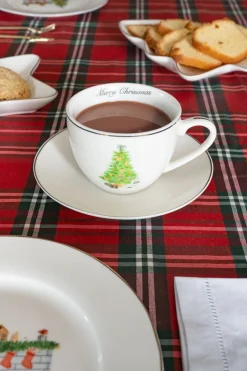 Cristina Oria Tazas Y Teteras^Taza Y Plato Con Diseño De Árbol Navidad CO