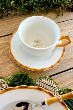 Cristina Oria Tazas Y Teteras^Taza Y Plato Diseño Bambú & Flor Almendro