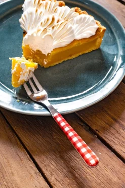 Cristina Oria Cubiertos De Postre^Tenedor Con Diseño De Cuadros Rojos