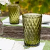 Cristina Oria Vasos^Vaso Cristal Alto Verde Rombos