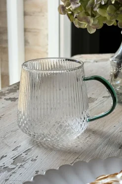 Cristina Oria Vasos^Vaso De Cristal Con Detalles Tallados Y Asa De Color