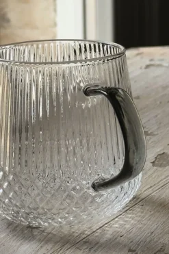 Cristina Oria Vasos^Vaso De Cristal Con Detalles Tallados Y Asa De Color