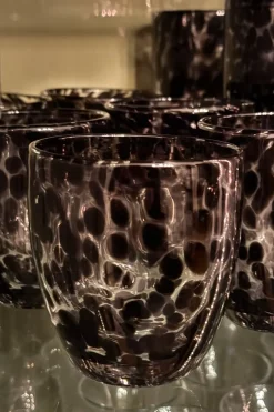 Cristina Oria Vasos^Vaso De Cristal Con Diseño Moteado Negro