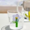 Cristina Oria Vasos^Vaso De Vidrio Soplado Diseño Botánico Flor Lila