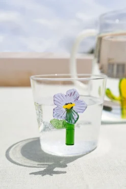 Cristina Oria Vasos^Vaso De Vidrio Soplado Diseño Botánico Flor Lila