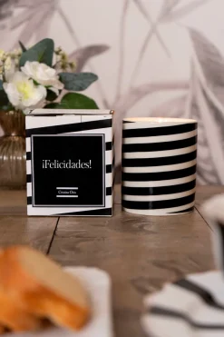 Cristina Oria Velas|Fragancias Co^Vela Aromática Rayas Diagonales Con Mensaje