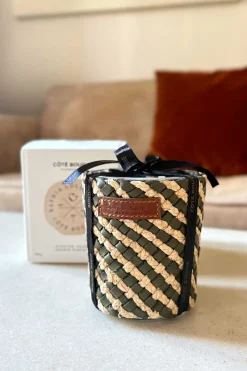 Cristina Oria Velas^Vela Artesanal De Cuero Y Rafia Con Fragancia Almizcle Pequeña