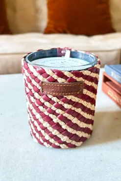 Cristina Oria Velas^Vela Artesanal De Cuero Y Rafia Con Fragancia Rosa Oud Pequeña