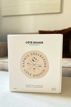 Cristina Oria Velas^Vela Artesanal De Cuero Y Rafia Con Fragancia Almizcle Grande