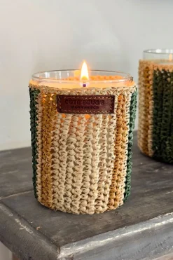 Cristina Oria Velas^Vela Artesanal De Rafia Con Fragancia Menta Y Té Pequeña