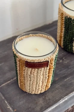 Cristina Oria Velas^Vela Artesanal De Rafia Con Fragancia Menta Y Té Pequeña