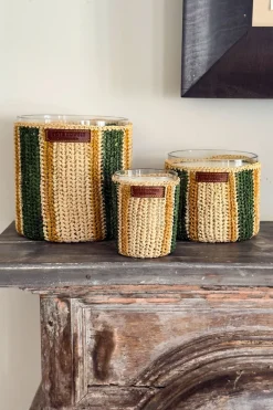 Cristina Oria Velas^Vela Artesanal De Rafia Con Fragancia Menta Y Té Pequeña