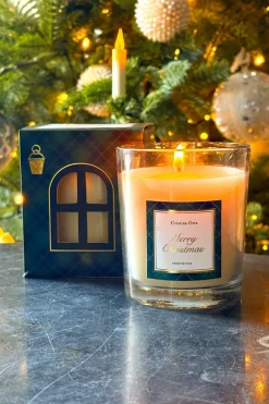 Cristina Oria Velas^Vela En Vaso De Cristal Merry Christmas