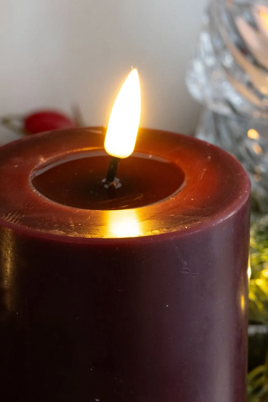 Cristina Oria Velas^Vela LED Color Granate Mediana