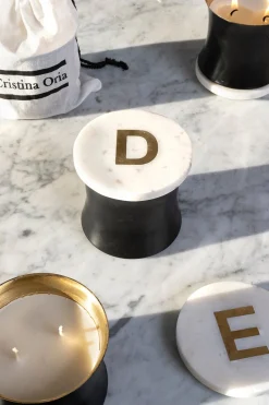 Cristina Oria Menaje Iniciales|Velas^Velas Con Tapa De Mármol Iniciales