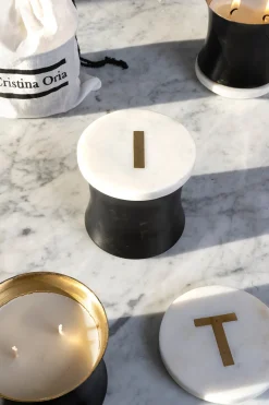 Cristina Oria Menaje Iniciales|Velas^Velas Con Tapa De Mármol Iniciales