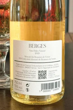 Cristina Oria Vinos Y Champagnes^Vino Moscatel Berges De Beaumes De Venise 2024